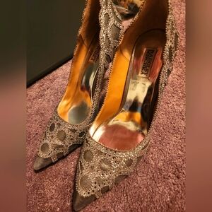 BADLEY MISCHKA 11 heels silver rhinestone